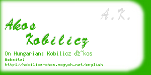 akos kobilicz business card